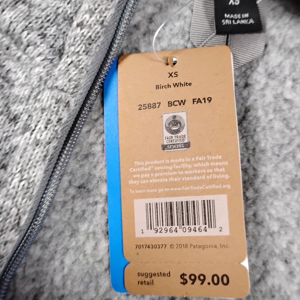 Patagonia Womens Better Sweater Vest Birch White Grey Full Zip Fleece XS 25887 - Picture 7 of 15